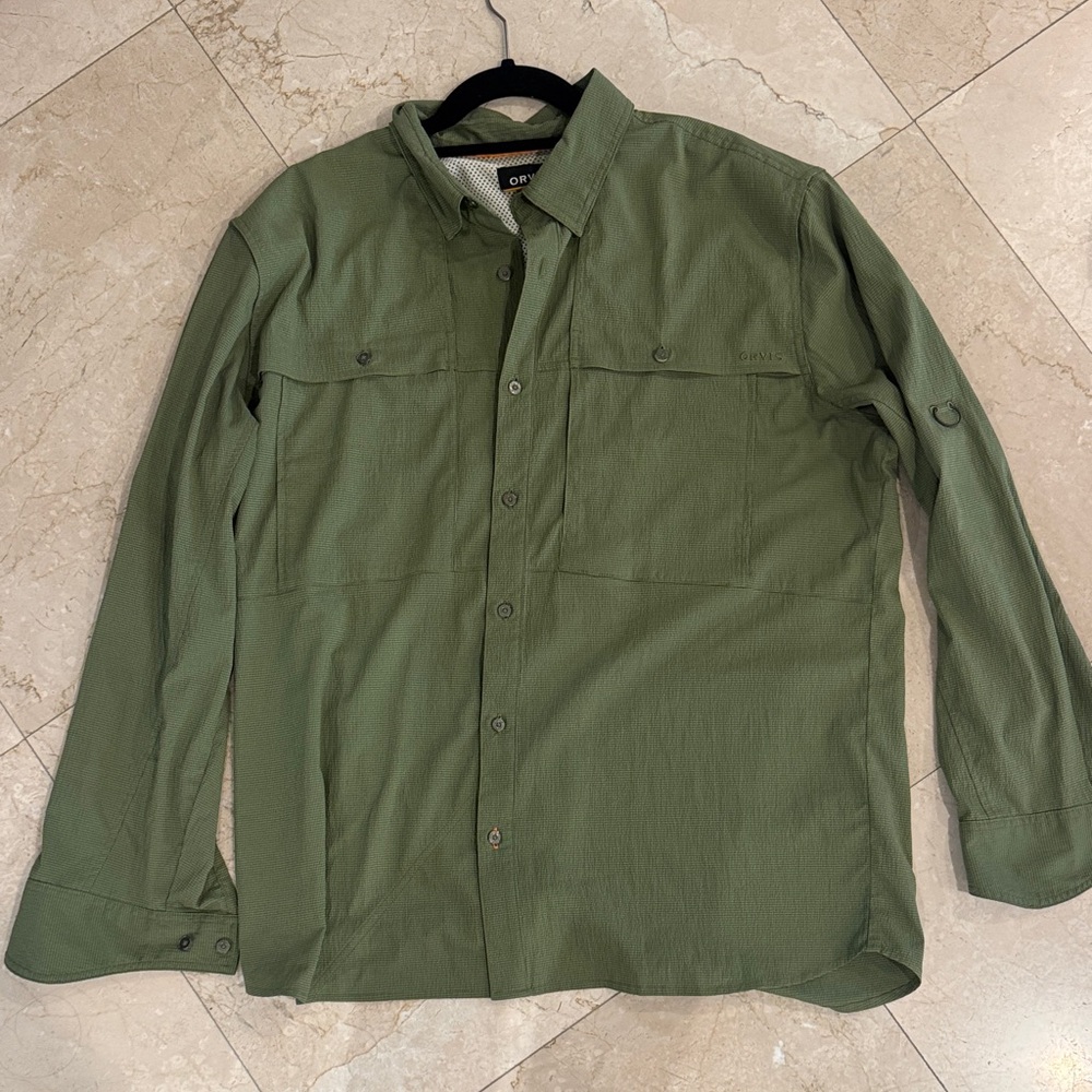 Orvis Olive Green Men's Active Fit Shirt